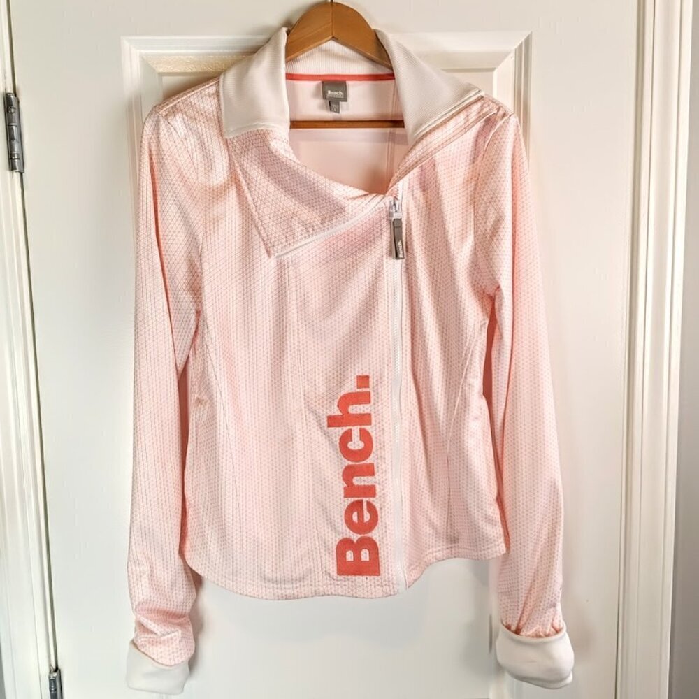Bench Coral Pink Geometric Print Full Zip Jacket NWOT
